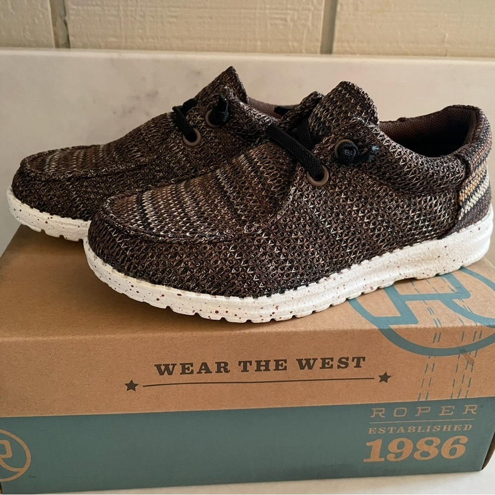 Roper Little Boy’s Textured Brown Slip-On Loafers